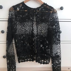 Black Crochet Millau Cardigan from LF